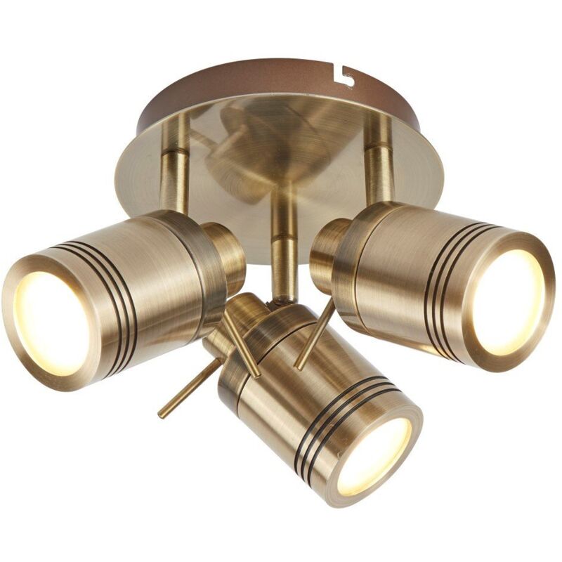 Searchlight - Plafonnier luminaire laiton antique spot cuisine salle de bain salon éclairage