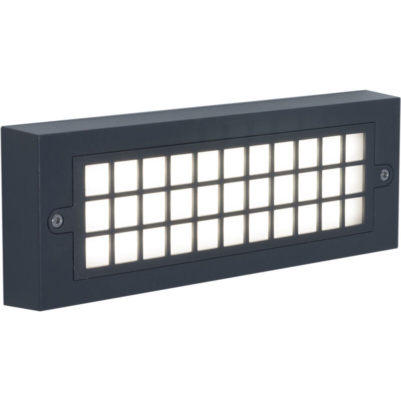 Netz aplique exterior rectangular en luz led blanco cálido 3000K en color negro
