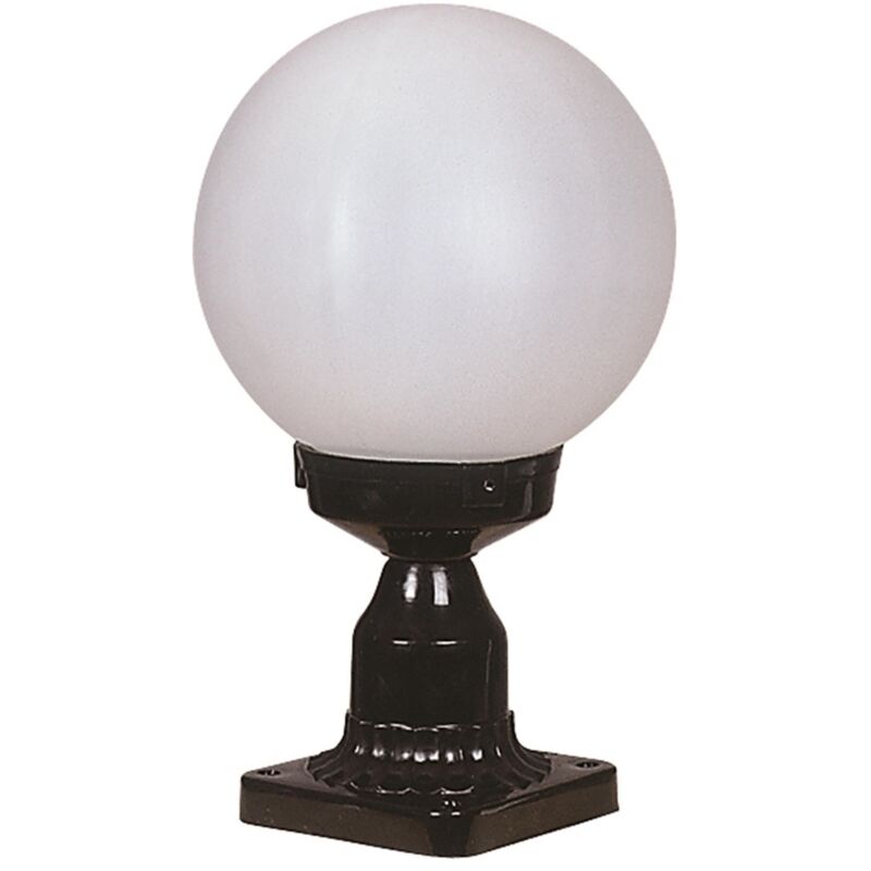 Applique droite, abat-jour blanc, pour extérieur, abs, noir, 20x20x35, douille e 27 Max 60 w - Wellhome