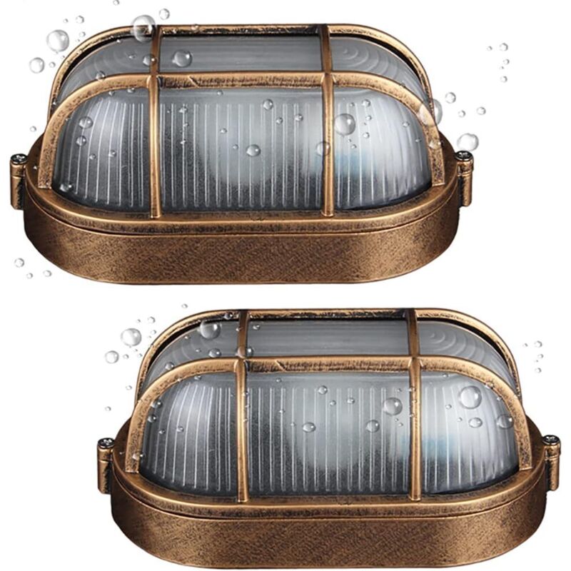 Applique D'extérieur, Lampe Ovale En Aluminium Moulé Sous Pression Applique(2 pack)