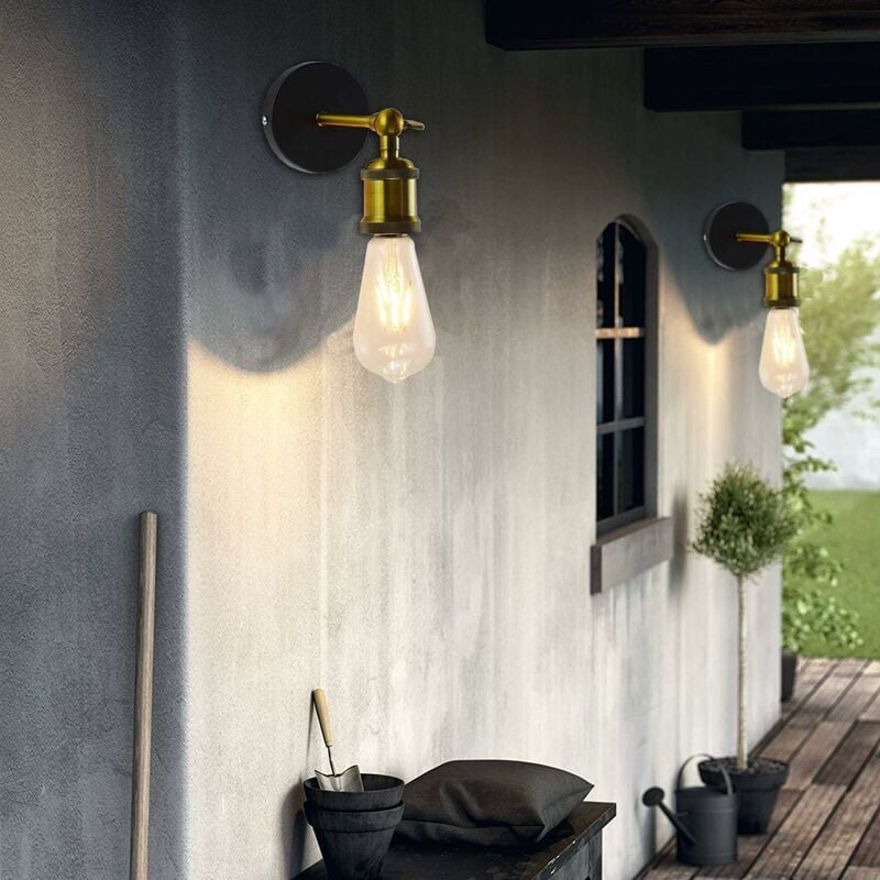 Applique d'interieur 2PCS Lampe Murale Vintage E27 Eclairage pour Cafe Restaurant