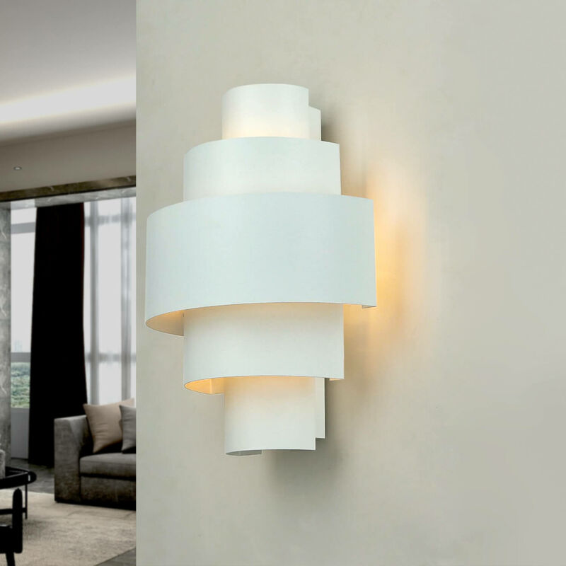Applique d'intérieur Camillo blanche en forme de marches au design élégant en style moderne E14 IP20