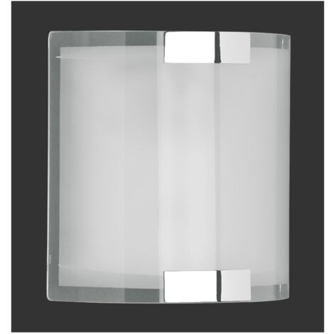 Applique Divo Chrome Et Verre Blanc Sablé 20x20 cm Trio Lighting