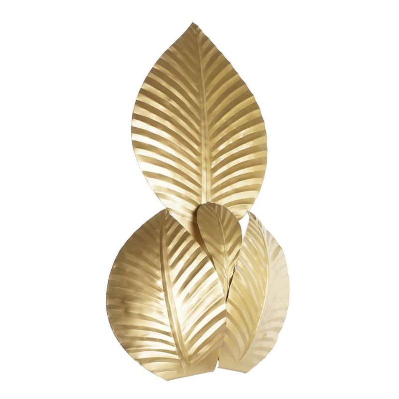 Applique Dkd Home Decor métal doré 220 v 50 w feuille de plante (37 x 14 x 58 cm)