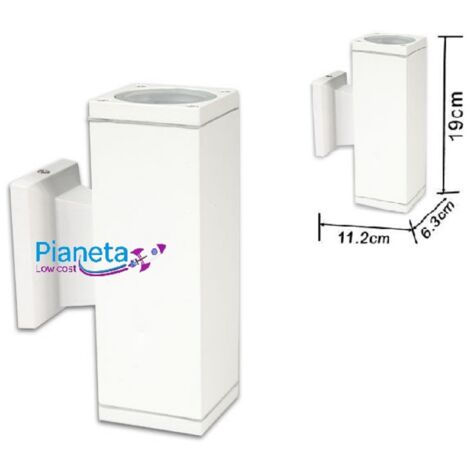 Applique doppio led da esterno IP55 gu10 7W a parete giardino  Bianco - senza lampadina