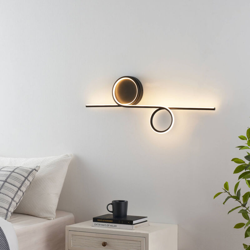 Applique double cercle LED noir minimaliste - Celi