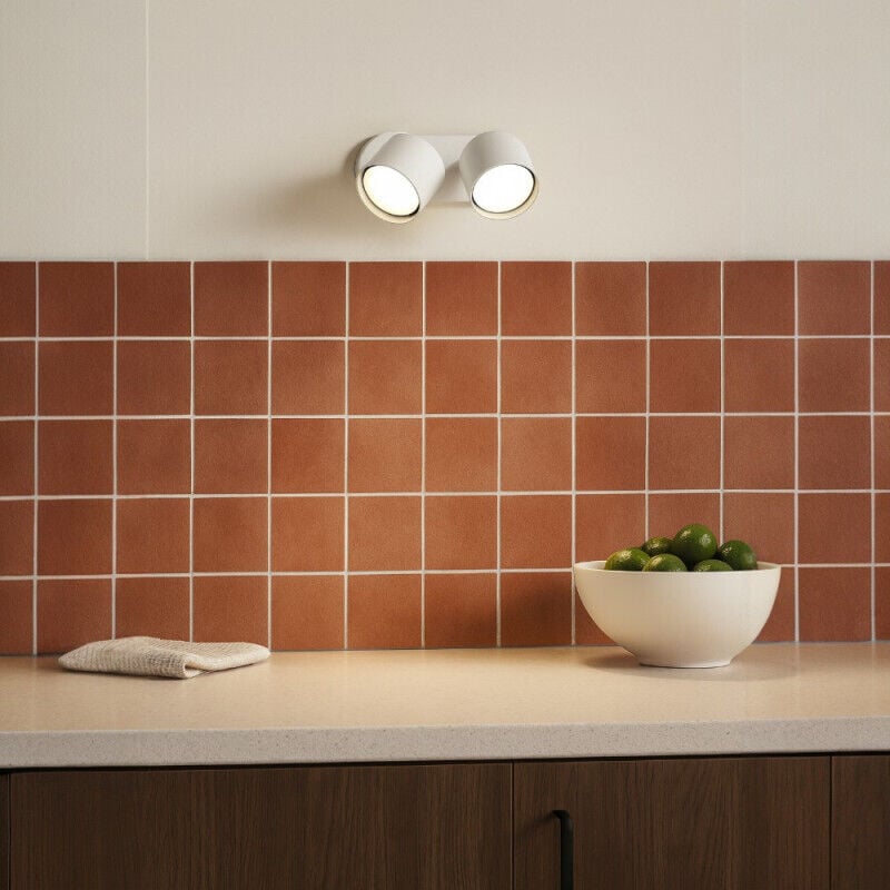 Applique double spot métal blanc Dodo orientable