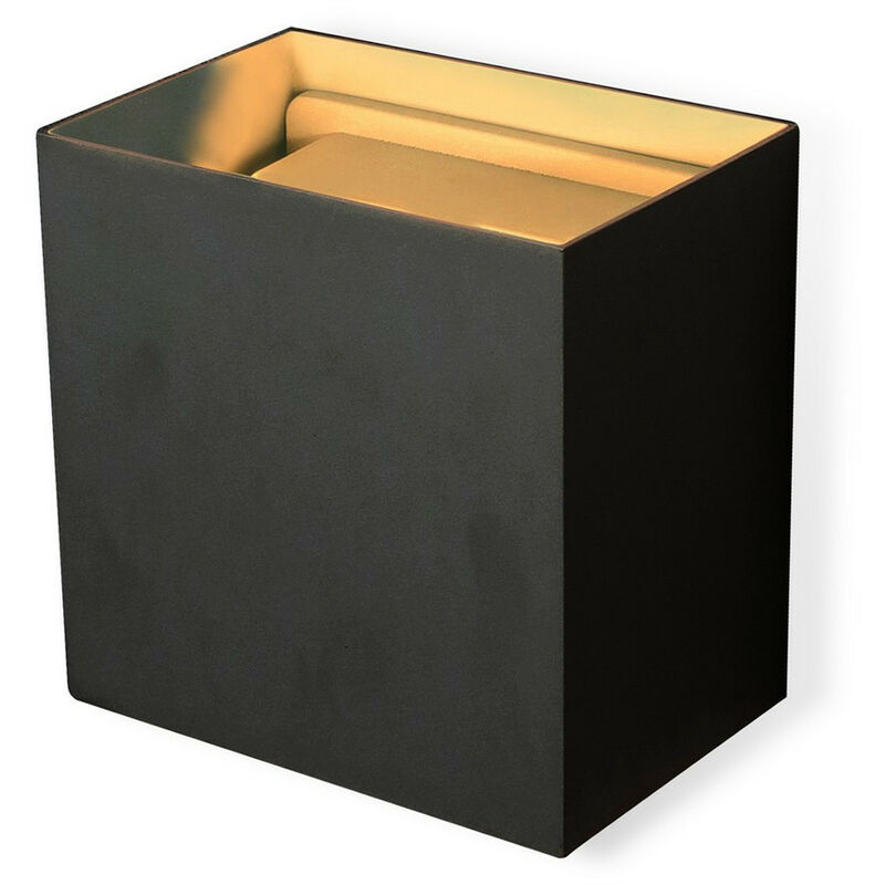 Inspired Mantra Davos xl Applique carrée, 2x10W led, 3000K, 1830lm, IP65, Sable Noir, 3 ans de garantie