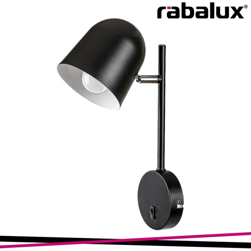 Image of Egon, indoor metal wall lamp, E14 1XMAX 40W, matt black, wit