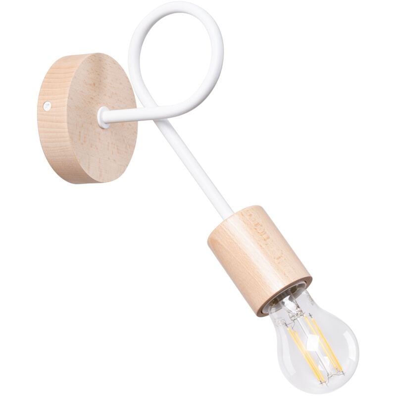 Applique Ember acier/bois 1xE27 10cm Sollux