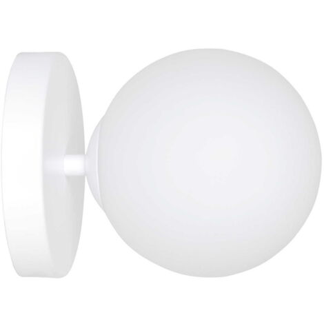 Applique Emibig Halldor K1 blanche acier verre E14 15 cm