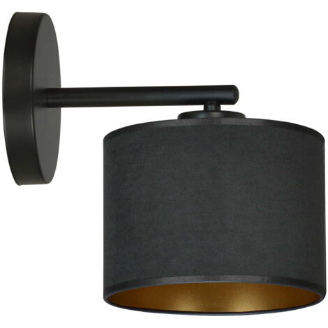 Applique Emibig Hilde K1 1xE27 noir laiton tissu IP20