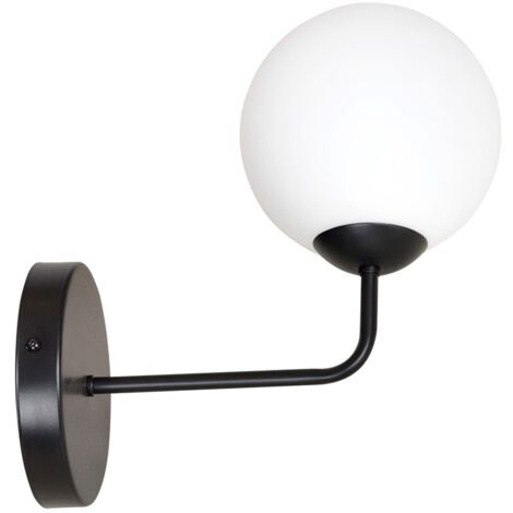 Applique Emibig Pregos K1 E14 1 luce nera vetro acciaio