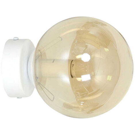 Applique Emibig Rossi 1 luce E14 bianco miele vetro