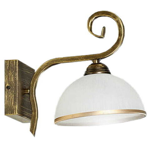 Applique Emibig Wivara K1 oro/bianco E27 60W in vetro