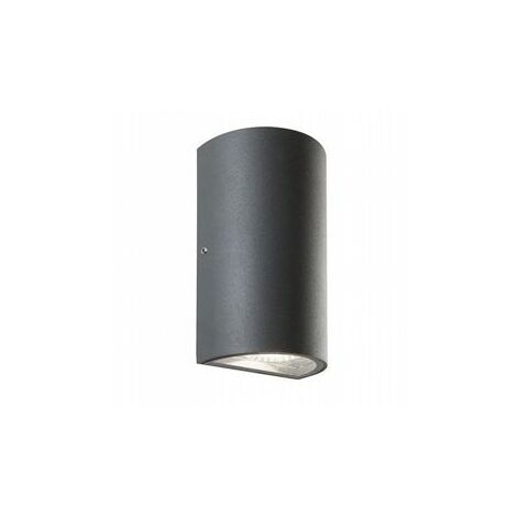 Applique en aluminium moulé avec diffuseur en verre transparent - Lumière chaude - 12W - 683 lumens graphite