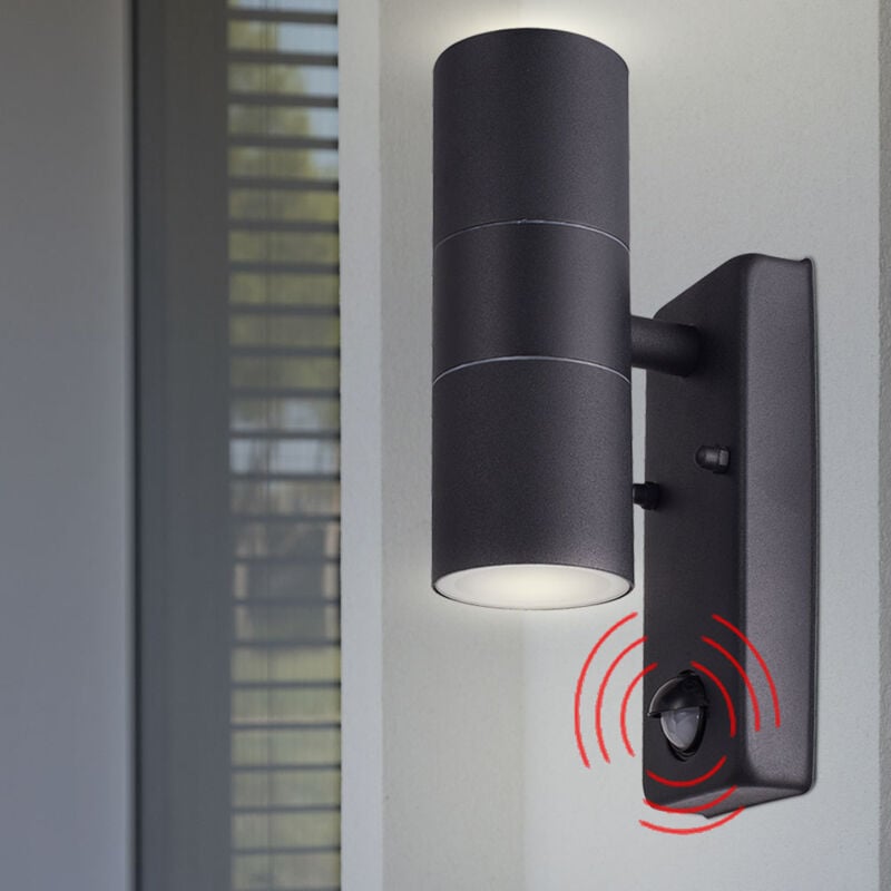 Applique extérieure façades up down éclairage alu lampe de jardin spot noir Harm