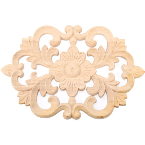 Applique en bois sculpté pour décoration de porte ou d'armoire de meubles de maison