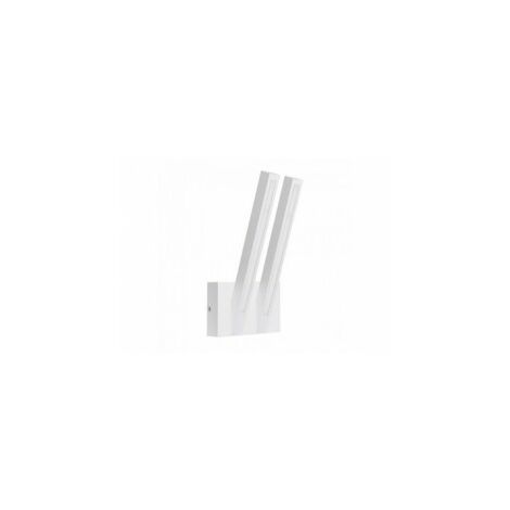 Applique en Hêtre teinté Blanc, Design Double Barres Lumière Directe, LINUS WALL LAMPS - Blanc