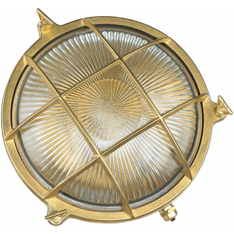 Applique d'extérieur serifos cuivrée en laiton au design campagnard Ø22cm E27 - Laiton