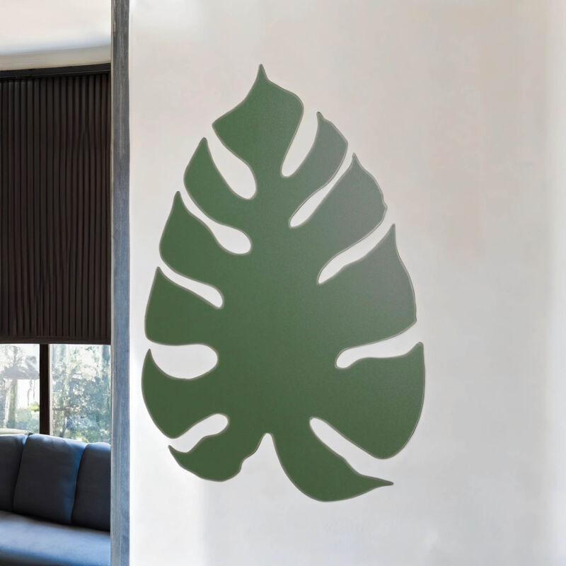 Licht-erlebnisse - Applique en métal Vert 39 cm feuille lumière indirecte Lampe murale