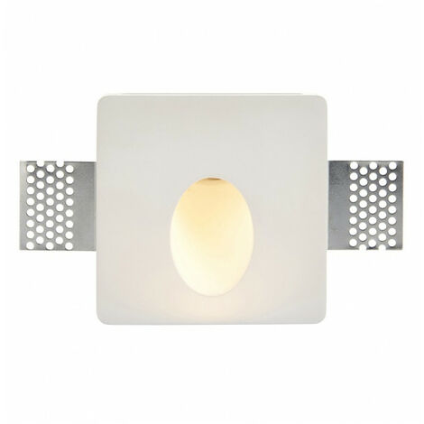 Applique encastrée Zeke Plâtre Plâtre blanc