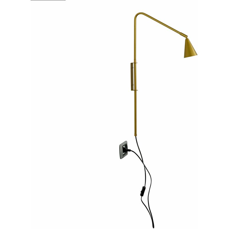 Image of Applique enea in metallo oro con punto luce orientabile - Oro