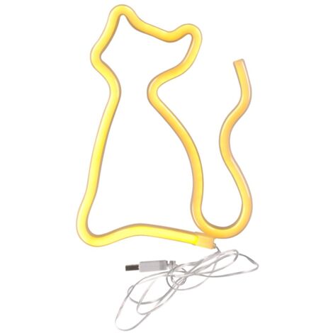 Applique enfant néon chat blanc LED 3W USB/AA Polux
