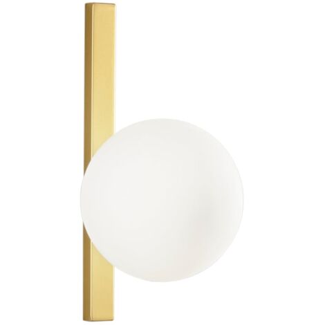 "Applique ENOIRE in metallo oro con diffusore in vetro bianco"