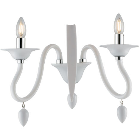 "Applique ESTEFAN in acrilico bianco stile candelabro"