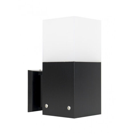 Applique esterna 1 luce SU-MA Cube nera E27 IP44 in alluminio