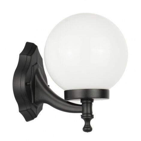 Applique esterna a globo 20cm nera E27 IP43 SU-MA KULE