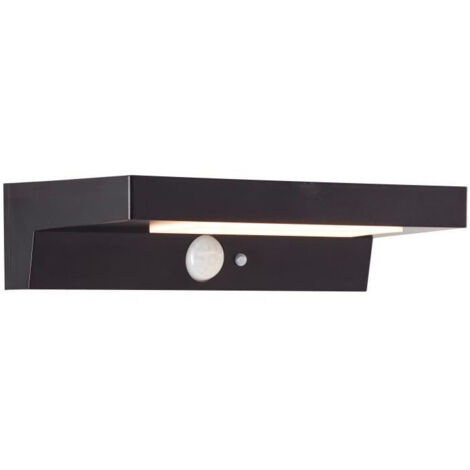 Applique esterna - BRILLIANT - BARKER - LED e solare - Sensore di movimento - Plastica - 4 W - Nero