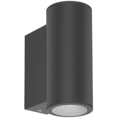Applique esterna cilindro nero 2xGU10 IP54 Italux Lenta