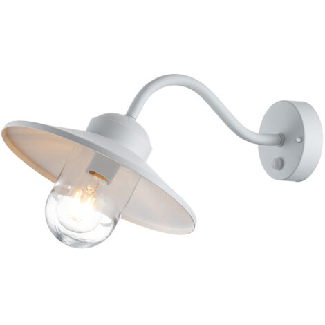 Applique esterna con sensore bianca E27 60W Klampenborg