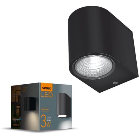 Applique esterna da parete nera LED 3W alluminio IP54