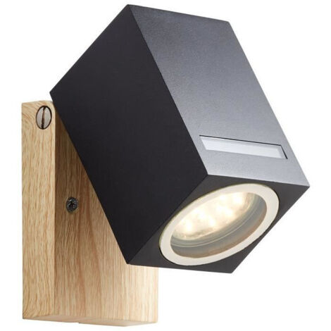 Applique esterna GALENI - BRILLIANT - nero/naturale - metallo/vetro - GU10 1x20W