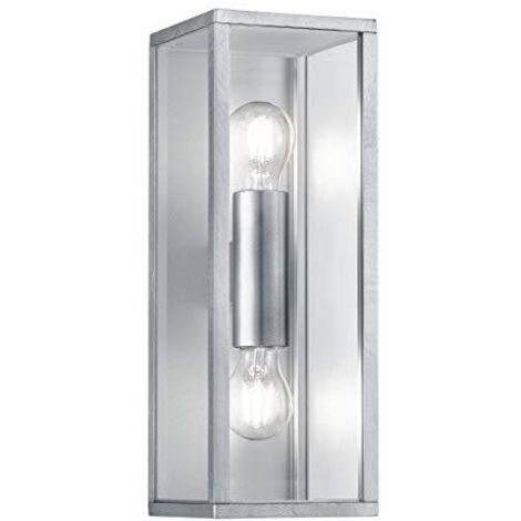 Applique esterna GARONNE argento 2 luci E27 IP44 Trio