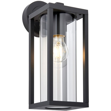 Applique esterna industriale nera E27 IP44 Hamden Endon