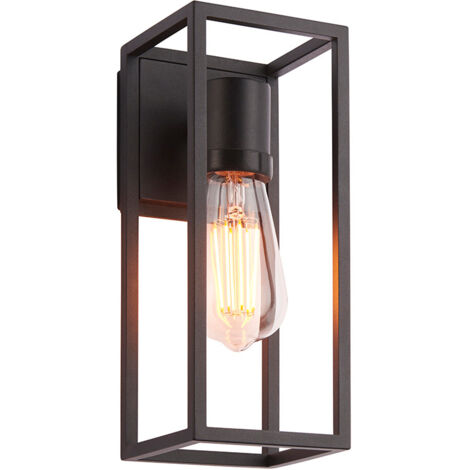 Applique esterna industriale nera rettangolare E27 10W Endon