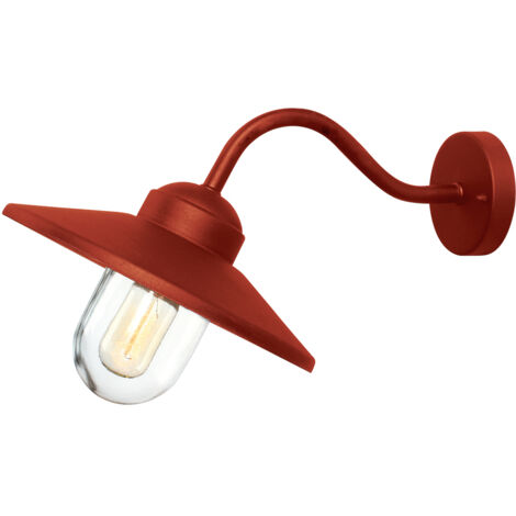 Applique esterna industriale rossa E27 IP44 Klampenborg