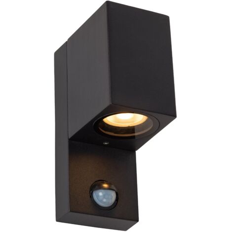 Applique esterna IP65 sensore GU10 7W Zaro Lucide nera