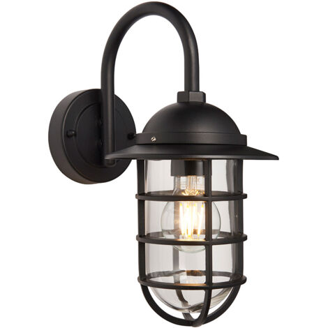 Applique esterna loft nera alluminio E27 IP44 Endon