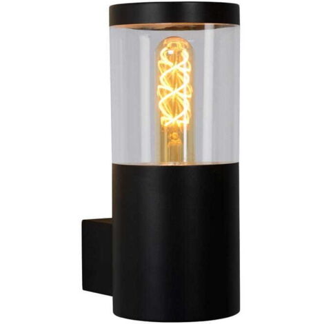 Applique esterna Lucide Fedor E27 40W IP44 nera trasparente
