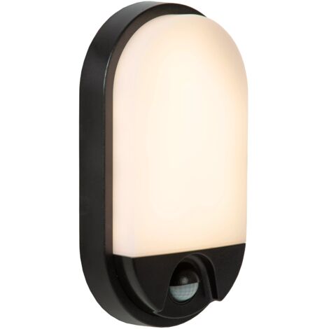 Applique esterna nera ellisse con sensore LED 10W Lucide