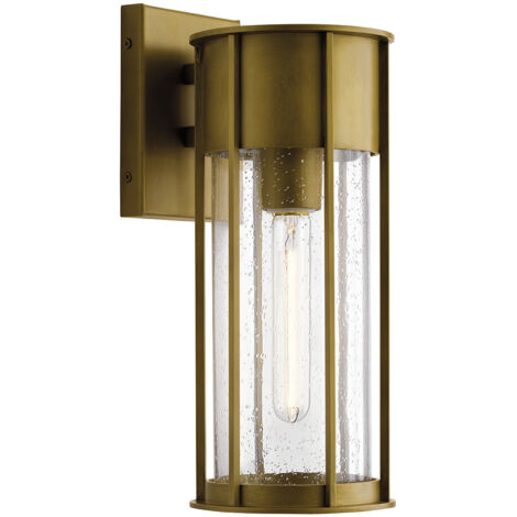 Applique esterna ottone Camillo vetro bolle E27 IP44