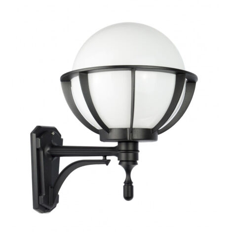 Applique esterna sfera 25cm E27 nera IP43 SU-MA K3012