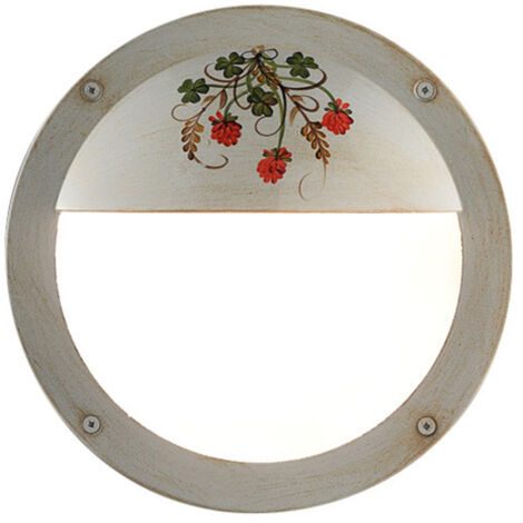 Applique Esterno Classica Brindisi Metallo Ceramica Bianco Sfumato 1 Luce G9