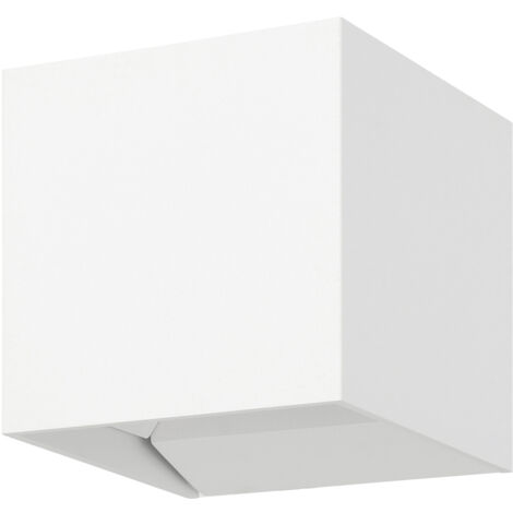 Applique Esterno Contemporanea Calpino 3 Alluminio Bianco Vetro Led