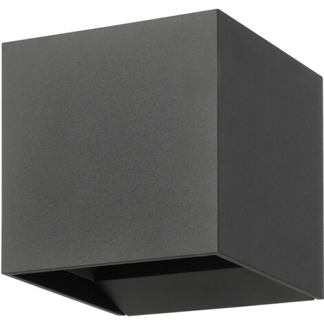Applique Esterno Contemporanea Calpino 3 Alluminio Grigio Vetro Bianco Led